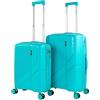 ITACA - Set valigie - Set Valigie Rigide Offerte. Valigia Grande Rigida, Valigia Media Rigida e Bagaglio a Mano. Set di Valigie con Lucchetto Combinazione TSA, Turchese