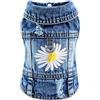 LKEX Giacca di jeans per cani, camicia di jeans blu, gilet classico con risvolto, maglietta per cuccioli, canotta comoda, abbigliamento fresco, vestiti per animali domestici lavati per cani maschi e