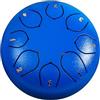 Surwin Rain Drum, Steel Tongue Drum 6 Pollici 8 Note, Portatile Handpan Chakra Drum Rain Pioggia Drum per Meditazione Yoga Sound Healing (Blu)