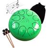 Surwin Rain Drum, Steel Tongue Drum 6 Pollici 8 Note, Portatile Handpan Chakra Drum Rain Pioggia Drum per Meditazione Yoga Sound Healing (Frutta Verde)