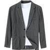 ABARTY Blazer da Uomo Cappotto Sportivo Casual Abito in Cotone-Lino Giacche Blazer Sfoderato Giacca Estiva Leggera A 2 Bottoni per Matrimonio Capispalla Formale per Il Tempo Libero Grigio L