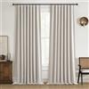 QJmydeco Black Out - Set di tende in stile bohémien, 2 pannelli, per soggiorno, oscuramento, termica/riduzione del rumore, tessuto di lino, con gancio e anello inclusi, 127 x 243 cm, colore: bianco