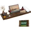 Fun Memories Vassoio per vasca da bagno in teak, lussuoso vassoio da bagno con manici espandibili, porta bicchieri da vino e telefono, supporto per libri, perfetto per rilassarsi e leggere in casa, spa, accessori