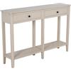 DRW Consolle Mobile Tavolo d'ingresso con 2 cassetti e 6 Gambe in Legno Beige 120 x 28 x 81 cm, Medidas: 120x28x81cm