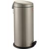 WESCO Classico raccogli rifiuti CAPBOY MAXI in colore argento nickel verniciato a polvere, inserto in metallo da 22 litri, pedana in plastica