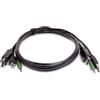 StarTech.com Cavo KVM DisplayPort doppio da 3 m, USB 2.0, audio jack 3,5 mm, cav