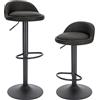 EUGAD Sgabelli da Cucina in similpelle con Poggiapiedi Sgabelli da Bar Moderni per Bancone Penisola Sedie Alte Girevoli Altezza Seduta Regolabile 61-82cm, Antracite 2 Pezzi 0913BY-2