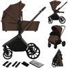 LIONELO MIKA PLUS 2 in 1 Passeggino Duo per Bambini 0-48 mesi fino a 2 kg Navicella fino a 9 kg, Schienale e Poggiapiedi Regolabili, Amortizzazione, AiryDots, Ruote Girevoli PU 360° Cappottina XXL