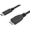 PremiumCord USB-C - Cavo di Collegamento Micro USB, USB 3.2, Cavo Dati Fino a 5 Gbit/s, Cavo di Ricarica Fino a 4,5 W, USB Tipo C Maschio a Micro USB Maschio, Tripla Schermatura, Nero, 0,6m