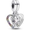CWOne Designs Ciondoli in argento Sterling con scritta Friends and Family per braccialetti Pandora da donna, Argento sterling
