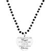 Beloved ❤️ Collana da donna in acciaio con cristalli briolè neri emozionale - frasi, pensieri, parole con charm - ciondolo pendente a cuore - misura regolabile - incisione - argento (MOD 1)