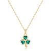 SLUYNZ Collana girocollo in argento Sterling 925 con trifoglio irlandese verde, per donne e adolescenti, collana con ciondolo a forma di quadrifoglio per San Patrizio