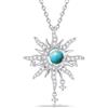 FANCIME Soluna Nexus - Collana da donna in argento Sterling con ciondolo a forma di luna e sole, gioielli raffinati con pietre preziose, regalo per compleanno, festa della mamma, per moglie, 0.76in x