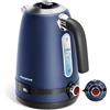 Bollitore Elettrico Temperatura Regolabile Acciaio Inox 1,7 Litri Blu Scuro