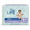 Ontex Freelife Sirius Junior - Pannolini monouso per bambini taglia 5 da 11 a 16 kg, 42 pezzi