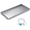 Cxlly Vasca Di Raccolta Condensa Per Climatizzatori In Acciaio Inox 304 Con Raccordo Scarico - Vaschetta Raccogligocce Per Sistemi Mini Split Vassoio Antiruggine Per Unità Esterne(100x40x5cm/39x16x2)
