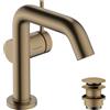 hansgrohe Tecturis S - Rubinetto per lavabo con push-open, risparmio energetico (CoolStart), Miscelatore lavabo risparmio idrico (EcoSmart) con altezza bocca 112 mm, bronzo spazzolato, 73320140