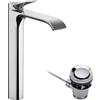 hansgrohe Vivenis Miscelatore monocomando lavabo 250 da catino con saltarello, cromo, 75040000