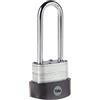 Yale Lucchetto in acciaio laminato di alta sicurezza Y125B/40/163/1, corpo 40 mm, arco lungo in acciaio indurito, 3 chiavi
