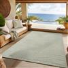 SIMPEX Tappeto 280x370 cm XXL Verde, Pelo Corto con Effetto 3D Alto-Basso, Design Boho Scandinavo, per Ambienti Interni ed Esterni