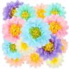 BestoFun Set di 14 fiori di carta pastello - pompon in carta velina e ghirlanda di carta sospesa in beige, rosa, verde, viola, azzurro, decorazione per feste, matrimoni, compleanni, feste in giardino