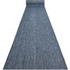 rugsx Passatoia SION effetto sisal, tappeto a tessitura piatta, resistente e facile da pulire, interno esterno, cucina corridoio balcone terrazza, blu scuro 120x480 cm