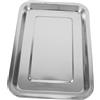 BESTYASH Vassoio Alimentare in Acciaio Inox 32x22cm, Bordo Liscio | Finitura a Specchio, senza Bordo Rialzato, Facile da Pulire e Rilasciare Cibi, per Verdure e Servizio