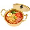Mimdixy Pentole Ramen Coreani, Doppia Maniglia Piccola Pentola Alluminio(16 cm) | Pentola Da Coreana Con Manici, Pasta Hot Pot per Noodles Zuppe Tagliatelle Pasta Casa E All Aperto Lavabile in Lavastoviglie