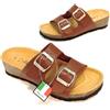 LadyBio Sandali Ciabatte Donna in Vera Pelle Made in Italy - Suola Anatomica in Sughero e Gomma - Comode Resistenti e Flessibili (Pelle Cuoio, Sistema Taglie Calzature EU, Adulto, Donna, Numero, Media, 38)