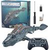 Vibhgtf Mosasaurus - Dinosaurus Nuoto Rc, Design telecomandato, funzione di spruzzatura della luce, struttura impermeabile, gioco da bagno, avventura in piscina | Giocattolo animale acquatico per enf
