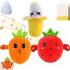 Pnedeodm Interactive Music Plush Toy, Touch-Sensor Soft Interactive Figure for Kids, Fun & Playful Sound-Activated Toys, Touch-Sensitive Banana & Fruit Plush Musical Sensory Toy (3Pcs-Mix)