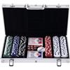 HOMCOM Valigetta Poker Professionale in Alluminio, Set Poker con 300 Fiches e 2 Mazzi per Texas hold'em e Blackjack