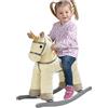 BAKAJI Unicorno a Dondolo Giocattolo per Bambini con Suoni Realistici, Cavallo Cavalcabile con Struttura in Legno e Tessuto, Gioco Prima Infanzia, Idea Regalo, Dimensione 74 x 30 x 64 cm