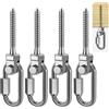 SELEWARE Set di 4 grucce in Acciaio Inox 304 Resistenti, Rotazione a 180°, per parchi Giochi, Amaca Yoga, Sacco da Boxe e Set di altalene all'aperto