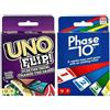 Mattel Flip and Phase 10 - Gioco di carte, confezione da 2