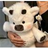 Generico Peluche Mucca che Corre, Giocattolo di Peluche di Cinghiale Selvatico, Zampe Mobili Interattive, Adorabile Bambola Antistress 45 cm, Animali di Peluche Morbidi per Bambini, Donne (Bianco)