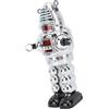 Alomejor Giocattolo Robot a Orologeria, Statuetta Ambulante di Robot da Scherma in Metallo con Pietre Lampeggianti e Scintille, per Regalo di Compleanno di Natale di Halloween da (Silver)