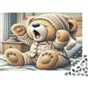 MZLPRWGQKTFD Orsetto Assonnato Puzzle 1000 Pezzi Carta per Adulti Camera Pigiama Relax Famiglia Regalo 38x26cm/1000pcs