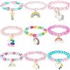 HICARER 9 bracciali colorati a forma di unicorno, per feste di compleanno (stile perle)