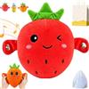 Pnedeodm Interactive Music Plush Toy, Touch-Sensor Soft Interactive Figure for Kids, Fun & Playful Sound-Activated Toys, Touch-Sensitive Banana & Fruit Plush Musical Sensory Toy (Strawberry)