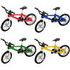 NOVELTY PLACE Mini Finger Bike - Set di giochi di biciclette in miniatura per bambini e adulti, decorazione per collezioni di modelli di bici in metallo, 4 colori (confezione da 4)