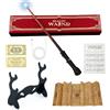 Lotvic Bacchetta magica HPotter con luce, 35 cm, bacchetta magica di Harry in resina, Bacchetta degli Anziani, ricaricabile tramite USB, Magic Wand con mappa, biglietto della stazione, carta degli