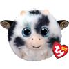 Ty Beanie Balls Moophy la Mucca con gli Occhioni Azzurri Glitter, Animaletti di Peluche Morbidi e Tondi da Collezionare, 10 cm, T42556