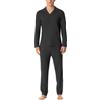 Schiesser Herren Schlafanzug Lang mit Kragen Polokragen-Interlock-Selected Premium Warming Set di Pigiama, Grigio Scuro-Mel_182031, 64 Uomo