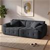 COMHOMA Divano COMHOMA a 2 posti, 180 x 86 x 40 cm, divano a terra, divano con schienale, cuscini e braccioli, divano moderno in tessuto per soggiorno, appartamento, GRIGIO