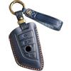 ATFIGII Custodia per portachiavi compatibile con BMW Serie 2, 5, 6, 7, X3, X4 G02, X5 F15 G05, X6 G06, 330i, 540i, X7 G07, Z4 G29, B Blu., smart key 4 Buttons
