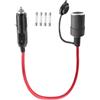 LANMINGLEL Cavo di prolunga per accendisigari da 14 AWG, 12 V/24 V, cavo di prolunga con luce LED e fusibile da 20 A, per pompa pneumatici, compressore d'aria (0,3 m)