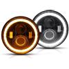 AUXTINGS Coppia 7 pollici Fari a LED,90W 9000LM 4 Modalità luce 6000K Angel Eyes,Segnale di svolta giallo Luci di marcia diurna DRL HI/LO Beam per Off Road Fire Cross Wrangler LJ TJ CJ JK Hummer H1 H2