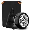 Behogan Custodia per pneumatici per auto, antipolvere, robusta 420D, universale, con chiusura lampo, impermeabile, per 4 pneumatici, colore nero (Ø 73 x 110 cm)