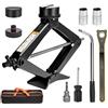 Haedswer Set jack per forbici per auto da 3 tonnellate con adattatore elettrico per bohrad, include chiave, cuscinetti in gomma, cricchetti e custodia per auto, SUV, MPV